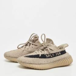 Yeezy x Adidas Brown Knit Fabric Boost 350 V2 Slate Sneakers Size 38 2/3