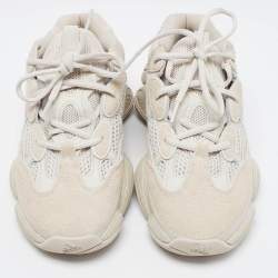 Pre Owned Yeezy x Adidas Light Grey Suede and Mesh Yeezy 500 Blush Sneakers Size 39 1/3