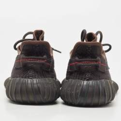 Pre Owned Yeezy x Adidas Black Knit Fabric Boost 350 V2 Black (Non Reflective) Sneakers Size 38