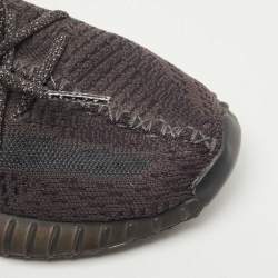 Pre Owned Yeezy x Adidas Black Knit Fabric Boost 350 V2 Black (Non Reflective) Sneakers Size 38