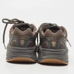 Pre Owned Yeezy x Adidas Grey Knit Fabric and Leather Boost 700 V2 Geode Sneakers Size 38 2/3