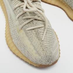 Pre Owned Yeezy x Adidas Grey Knit Fabric Boost 350 V2 Sneakers Size 38