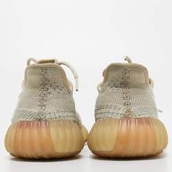 Pre Owned Yeezy x Adidas Grey Knit Fabric Boost 350 V2 Sneakers Size 38