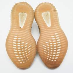 Pre Owned Yeezy x Adidas Grey Knit Fabric Boost 350 V2 Sneakers Size 38