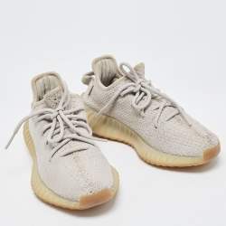 Yeezy x Adidas Grey Knit Fabric Boost 350 V2 Sneakers Size 38
