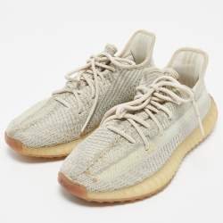 Pre Owned Yeezy x Adidas Beige Fabric Boost 350 V2 Yeshaya Sneakers Size 41 1/3