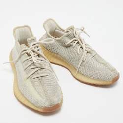 Pre Owned Yeezy x Adidas Beige Fabric Boost 350 V2 Yeshaya Sneakers Size 41 1/3