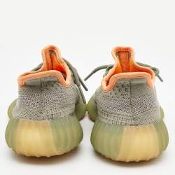 Pre Owned Yeezy x Adidas Green Fabric Boost 350 V2 Desert-Sage Sneakers Size 38