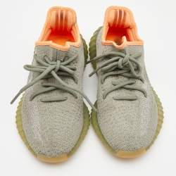 Pre Owned Yeezy x Adidas Green Fabric Boost 350 V2 Desert-Sage Sneakers Size 38