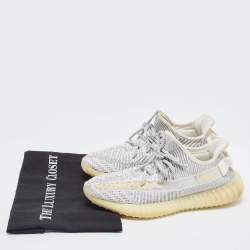 Yeezy x Adidas Grey/White Knit Fabric Boost 350 V2 Static Sneakers Size 39 1/3