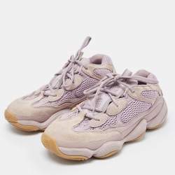 Pre Owned Yeezy x Adidas Purples Suede and Mesh Yeezy 500 Sneakers Size 40 2/3