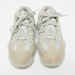 Pre Owned Yeezy x Adidas Blue Fabric and Leather Yeezy 500 Blush Sneakers Size 41 1/3