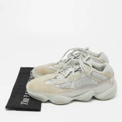 Pre Owned Yeezy x Adidas Blue Fabric and Leather Yeezy 500 Blush Sneakers Size 41 1/3