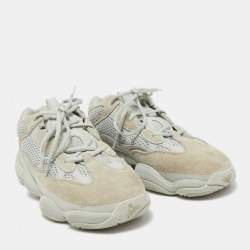 Pre Owned Yeezy x Adidas Blue Fabric and Leather Yeezy 500 Blush Sneakers Size 41 1/3