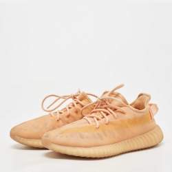 Pre Owned Yeezy x Adidas Orange Mesh Boost 350 V2 Sneakers Size 41 1/3