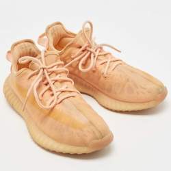 Pre Owned Yeezy x Adidas Orange Mesh Boost 350 V2 Sneakers Size 41 1/3
