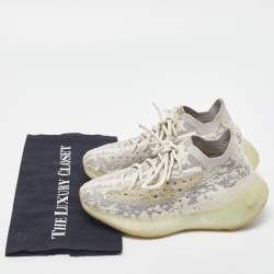 Pre Owned Yeezy x Adidas Grey/White Knit Fabric and Mesh Boost 380 Alien Sneakers Size 37 1/3