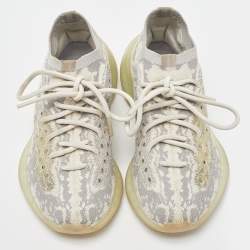 Pre Owned Yeezy x Adidas Grey/White Knit Fabric and Mesh Boost 380 Alien Sneakers Size 37 1/3