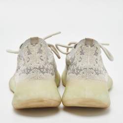 Pre Owned Yeezy x Adidas Grey/White Knit Fabric and Mesh Boost 380 Alien Sneakers Size 37 1/3