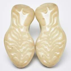 Pre Owned Yeezy x Adidas Grey/White Knit Fabric and Mesh Boost 380 Alien Sneakers Size 37 1/3