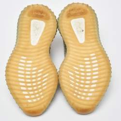 Pre Owned Yeezy x Adidas Green Knit Fabric Boost 350 V2 Desert-Sage Sneakers Size 38