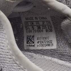 Pre Owned Yeezy x Adidas Grey Knit Fabric Boost 350 V2 Tail Light Sneakers Size 38