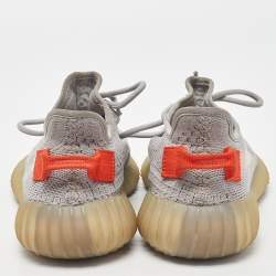Pre Owned Yeezy x Adidas Grey Knit Fabric Boost 350 V2 Tail Light Sneakers Size 38
