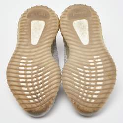 Pre Owned Yeezy x Adidas Grey Knit Fabric Boost 350 V2 Tail Light Sneakers Size 38