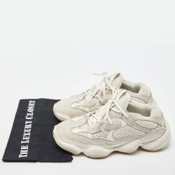 Pre Owned Yeezy x Adidas White Suede and Mesh Yeezy 500 Bone White Sneakers Size 40