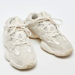 Pre Owned Yeezy x Adidas White Suede and Mesh Yeezy 500 Bone White Sneakers Size 40