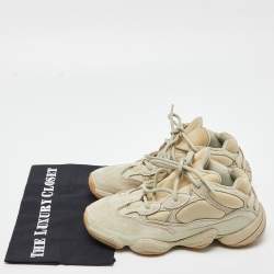Pre Owned Yeezy x Adidas Green Neoprene and Suede Yeezy 500 Stone Sneakers Size 39 1/3