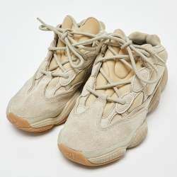 Pre Owned Yeezy x Adidas Green Neoprene and Suede Yeezy 500 Stone Sneakers Size 39 1/3