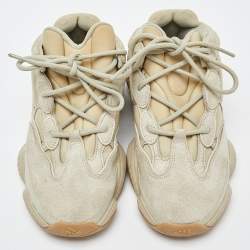 Pre Owned Yeezy x Adidas Green Neoprene and Suede Yeezy 500 Stone Sneakers Size 39 1/3