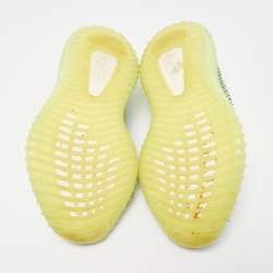 Pre Owned Yeezy x Adidas Neon Green/Brown Knit Fabric Boost 350 V2 Yeezreel (Non Reflective) Sneakers Size 40