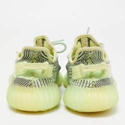 Pre Owned Yeezy x Adidas Neon Green/Brown Knit Fabric Boost 350 V2 Yeezreel (Non Reflective) Sneakers Size 40