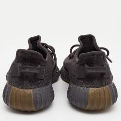 Pre Owned Yeezy x Adidas Grey Knit Fabric Boost 350 V2 Cinder Sneakers Size 40