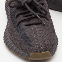 Pre Owned Yeezy x Adidas Grey Knit Fabric Boost 350 V2 Cinder Sneakers Size 40