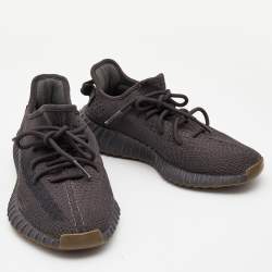 Pre Owned Yeezy x Adidas Grey Knit Fabric Boost 350 V2 Cinder Sneakers Size 40