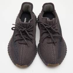 Pre Owned Yeezy x Adidas Grey Knit Fabric Boost 350 V2 Cinder Sneakers Size 40