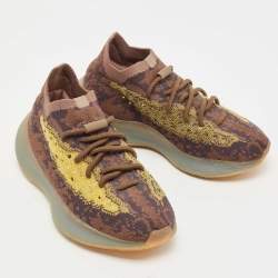 Pre Owned Yeezy x Adidas Tricolor Knit Fabric Boost 380 Lmnte Sneakers Size 36 2/3