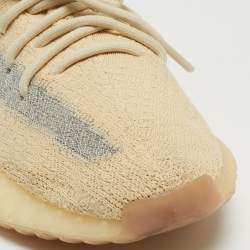 Pre Owned Yeezy x Adidas Two Tone Knit Fabric Boost 350 V2 Linen Sneakers Size 38 2/3
