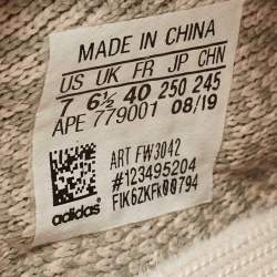 Pre Owned Yeezy x Adidas Two Tone Knit Fabric Boost 350 V2 Citrin (Non Reflective) Sneakers Size 40