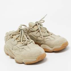 Yeezy x Adidas Green Suede and Neoprene Yeezy 500 Stone Sneakers Size 37 1/3