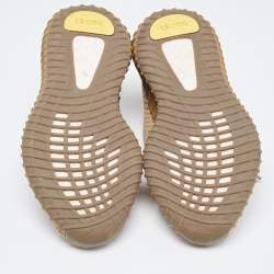 Pre Owned Yeezy x adidas Brown Knit Fabric Boost 350 V2 Earth Sneakers Size 39 1/3