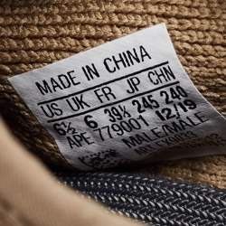 Pre Owned Yeezy x adidas Brown Knit Fabric Boost 350 V2 Earth Sneakers Size 39 1/3