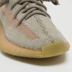 Pre Owned Yeezy x Adidas Grey Knit Fabric Boost 350 V2 True Form Sneakers Size 38 2/3