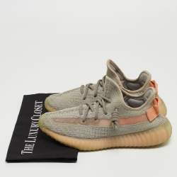 Pre Owned Yeezy x Adidas Grey Knit Fabric Boost 350 V2 True Form Sneakers Size 38 2/3