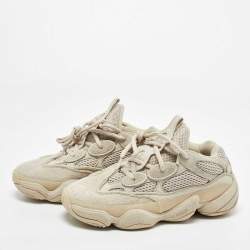 Pre Owned Yeezy x Adidas Grey Suede Yeezy 500  Sneakers Size 36