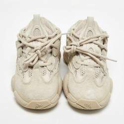 Pre Owned Yeezy x Adidas Grey Suede Yeezy 500  Sneakers Size 36