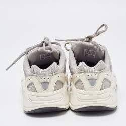 Pre Owned Yeezy x Adidas White/Grey Nubuck and Fabric Boost 700 V2 Sneakers Size 37 1/3